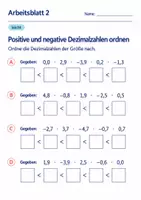 Vorschau - Arbeitsblätter - Positive und negative Dezimalzahlen ordnen Klasse 6 Gymnasium | Mathematik Sekundarstufe I | 10 Arbeitsblätter mit Lösungen als PDF - Seite 2