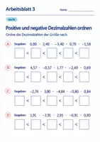 Vorschau - Arbeitsblätter - Positive und negative Dezimalzahlen ordnen Klasse 6 Gymnasium | Mathematik Sekundarstufe I | 10 Arbeitsblätter mit Lösungen als PDF - Seite 3