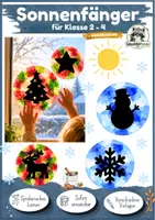 Vorschau - Mal- und Bastelvorlagen - Suncatcher, Sonnenfänger Weihnachten, Winter, Fensterbild | Bastelvorlage Kunst, Grundschule, Klasse 2, Klasse 3, Klasse 4 - Deckblatt