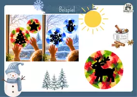 Vorschau - Mal- und Bastelvorlagen - Suncatcher, Sonnenfänger Weihnachten, Winter, Fensterbild | Bastelvorlage Kunst, Grundschule, Klasse 2, Klasse 3, Klasse 4 - Seite 2
