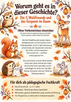 Vorschau - Bildkarten - Halloween Kamishibai Geschichte für Kita & Vorschule | Spukgeschichte 5 Waldfreunde | Halloweengeschichte mit Bildkarten & Text A3 & A4 - Seite 1