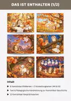 Vorschau - Bildkarten - Halloween Kamishibai Geschichte für Kita & Vorschule | Spukgeschichte 5 Waldfreunde | Halloweengeschichte mit Bildkarten & Text A3 & A4 - Seite 2
