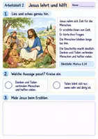 Vorschau - Arbeitsblätter - Jesus teilt Brot | Religion Klasse 2 Arbeitsblätter | Evangelische Religionslehre | 10 Arbeitsblätter als PDF - Seite 2