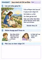 Vorschau - Arbeitsblätter - Beten mit Jesus | Religion Klasse 2 Arbeitsblätter | Evangelische Religionslehre | 10 Arbeitsblätter als PDF - Seite 1