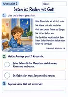 Vorschau - Arbeitsblätter - Beten mit Jesus | Religion Klasse 2 Arbeitsblätter | Evangelische Religionslehre | 10 Arbeitsblätter als PDF - Seite 2