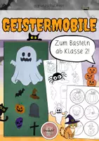 Vorschau - Mal- und Bastelvorlagen - Geistermobile, Geist basteln, Kunstunterricht - Grundschule - Deckblatt