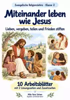 Vorschau - Arbeitsblätter - Miteinander leben wie Jesus | Religion Klasse 2 Arbeitsblätter | Evangelische Religionslehre | 10 Arbeitsblätter als PDF - Deckblatt