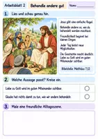 Vorschau - Arbeitsblätter - Miteinander leben wie Jesus | Religion Klasse 2 Arbeitsblätter | Evangelische Religionslehre | 10 Arbeitsblätter als PDF - Seite 2