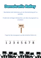 Vorschau - Stationenlernen - Demokratie Rallye – Stationsarbeit - Gruppenarbeit - Deckblatt