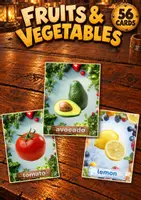 Προεπισκόπηση - Flashcards - 56 εκτυπώσιμες κάρτες με φρούτα και λαχανικά | Αγγλικό λεξιλόγιο - Εξώφυλλο