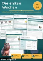 Vorschau - Arbeitsblätter - DaZ/DaF A1: Wiederholung, die ersten Wochen - Deckblatt
