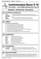Vorschau - Arbeitsblätter - Sachtextanalye Fast Fashion Klasse 9 10 - Seite 1