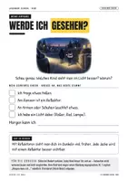 Vorschau - Arbeitsblätter - Werde ich gesehen? Schulweg-Check im Dunkeln | Sichtbarkeit, Reflektoren & Elternbrief - Seite 1