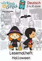 Vorschau - Arbeitsblätter - Leseheft | Leseverstehen | Halloween - Deckblatt