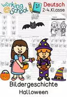 Vorschau - Arbeitsblätter - Bildergeschichte | Halloween - Deckblatt