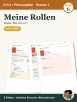 Vorschau - Stundenentwürfe - Meine Rollen (inklusiv) – Wer bin ich? Identität | PP/Ethik Kl. 5 - Deckblatt