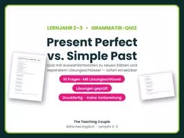 Vorschau - Quiz - Present Perfect vs. Simple Past – Quiz - Deckblatt
