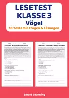 Vorschau - Arbeitsblätter - Lesetest Klasse 3 – Vögel | 10 Lesetexte mit Fragen & Lösungen - Deckblatt