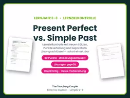 Vorschau - Test - Present Perfect vs. Simple Past – Test - Deckblatt