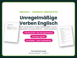 Vorschau - Arbeitsblätter - Unregelmäßige Verben Englisch – Übungen - Deckblatt