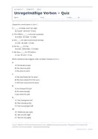 Vorschau - Quiz - Unregelmäßige Verben – Quiz mit Lösungen - Seite 1