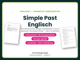 Vorschau - Arbeitsblätter - Simple Past Englisch – Arbeitsblätter - Deckblatt