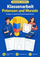 Vorschau - Test - Klassenarbeit Potenzen Wurzeln Klasse 9 - Deckblatt