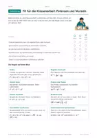 Vorschau - Test - Klassenarbeit Potenzen Wurzeln Klasse 9 - Seite 3