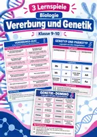 Vorschau - Arbeitsblätter - Vererbung & Genetik – 3 Lernspiele Biologie Klasse 9–10 - Deckblatt