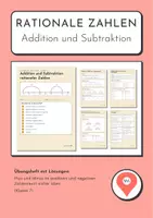 Vorschau - Stundenentwürfe - Rationale Zahlen addieren und subtrahieren Klasse 7 - Deckblatt