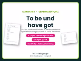 Vorschau - Quiz - To be und have got – Quiz mit Lösungen - Deckblatt