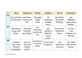 Vorschau - Spiele - Satzglieder Jeopardy: Finde das Prädikat - Seite 2