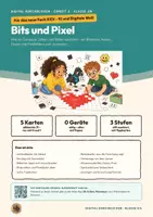 Vorschau - Arbeitsblätter - Binärzahlen und Pixel Informatik Klasse 5 6 | Arbeitsheft 17 Seiten mit Lösungen | Bitkarten, Pixelbilder codieren | KiDi – Digital durchblicken 2 - Seite 1
