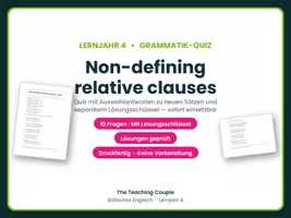 Vorschau - Quiz - Non-defining relative clauses – Quiz - Deckblatt