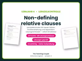 Vorschau - Test - Non-defining relative clauses – Test - Deckblatt