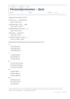 Vorschau - Quiz - Personalpronomen – Quiz mit Lösungen - Seite 1