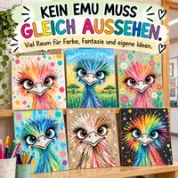 Vorschau - Mal- und Bastelvorlagen - Der bunte Emu – Schritt für Schritt zum farbenfrohen Kunstwerk - Seite 2