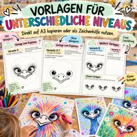 Vorschau - Mal- und Bastelvorlagen - Der bunte Emu – Schritt für Schritt zum farbenfrohen Kunstwerk - Seite 3