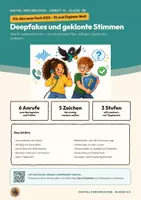 Vorschau - Arbeitsblätter - Deepfakes KI-Stimmen Informatik Klasse 5 6 | Arbeitsheft 17 Seiten mit Lösungen | Schockanruf, Familien-Codewort | KiDi – Digital durchblicken 14 - Deckblatt