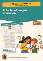 Vorschau - Arbeitsblätter - Fake News erkennen Informatik Klasse 5 6 | Arbeitsheft 17 Seiten mit Lösungen | Prüffragen, Detektivspiel | KiDi – Digital durchblicken 16 - Deckblatt