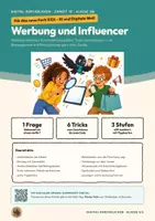 Vorschau - Arbeitsblätter - Werbung Influencer erkennen Informatik Klasse 5 6 | Arbeitsheft 17 Seiten mit Lösungen | Schleichwerbung, Rabattcode | KiDi – Digital durchblicken 18 - Deckblatt