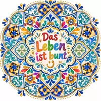 Vorschau - Mal- und Bastelvorlagen - Mandala "Das Leben ist bunt" - Deckblatt