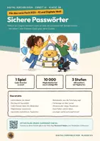 Vorschau - Arbeitsblätter - Sichere Passwörter Informatik Klasse 5 6 | Arbeitsheft 17 Seiten mit Lösungen | Passphrase, Zwei-Faktor | KiDi – Digital durchblicken 21 - Deckblatt