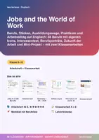 Vorschau - Unterrichtsreihen - Jobs and the World of Work | Arbeitsheft + 2 Klassenarbeiten | Berufe, Bewerbung, Arbeitswelt, Praktikum | Englisch Klasse 8–10 | mit Lösungen - Deckblatt