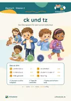 Vorschau - Unterrichtsreihen - ck und tz – Klasse 2 – Übungsheft - Deckblatt