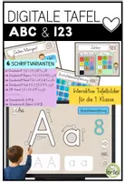 Vorschau - Stationenlernen - Digitale Tafel – ABC & 123 | Interaktive Tafelbilder für die 1. Klasse - Deckblatt