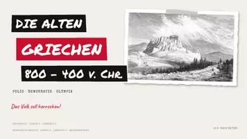 Vorschau - Unterrichtsreihen - Die alten Griechen – Foliensatz Geschichte Klasse 6 (PPTX + PDF, 107 Folien) | Geschichtsträchtig - Deckblatt
