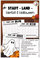 Vorschau - Arbeitsblätter - Stadt Land Herbst Halloween Deutsch Sek I - Deckblatt