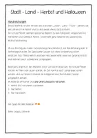 Vorschau - Arbeitsblätter - Stadt Land Herbst Halloween Deutsch Sek I - Seite 1