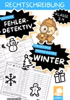 Vorschau - Arbeitsblätter - Rechtschreibung Winter Klasse 2–4 | Fehler-Detektiv Wörter aus dem Winter - Deckblatt
